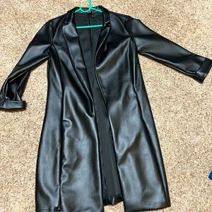 Long pleather jacket size small